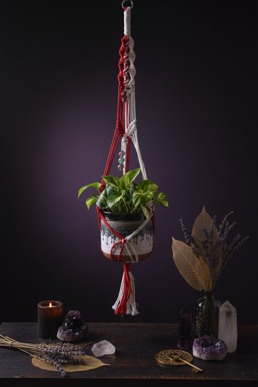 Enchanted Vine Macramé Plant Hanger No. 6 — Professional Witchy