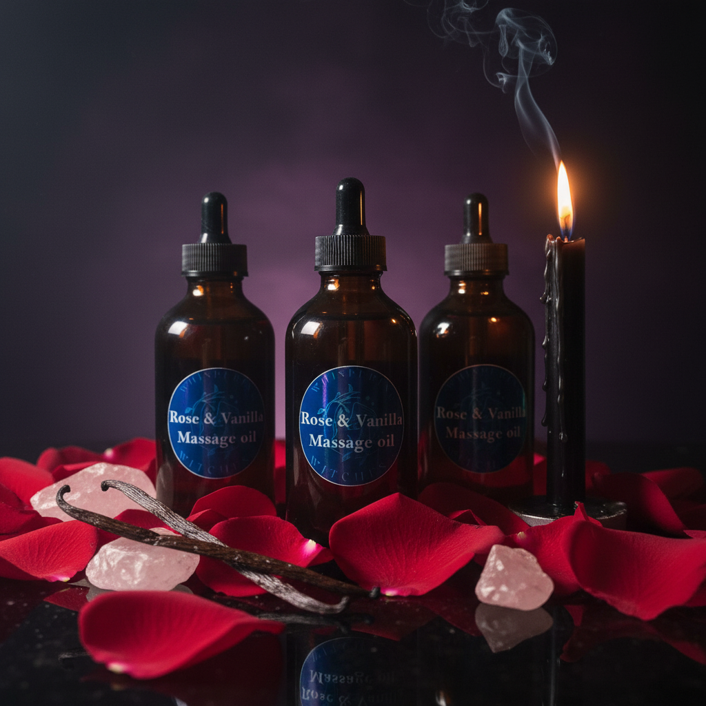 Rose & Vanilla Massage Oil - Witchy Enhanced